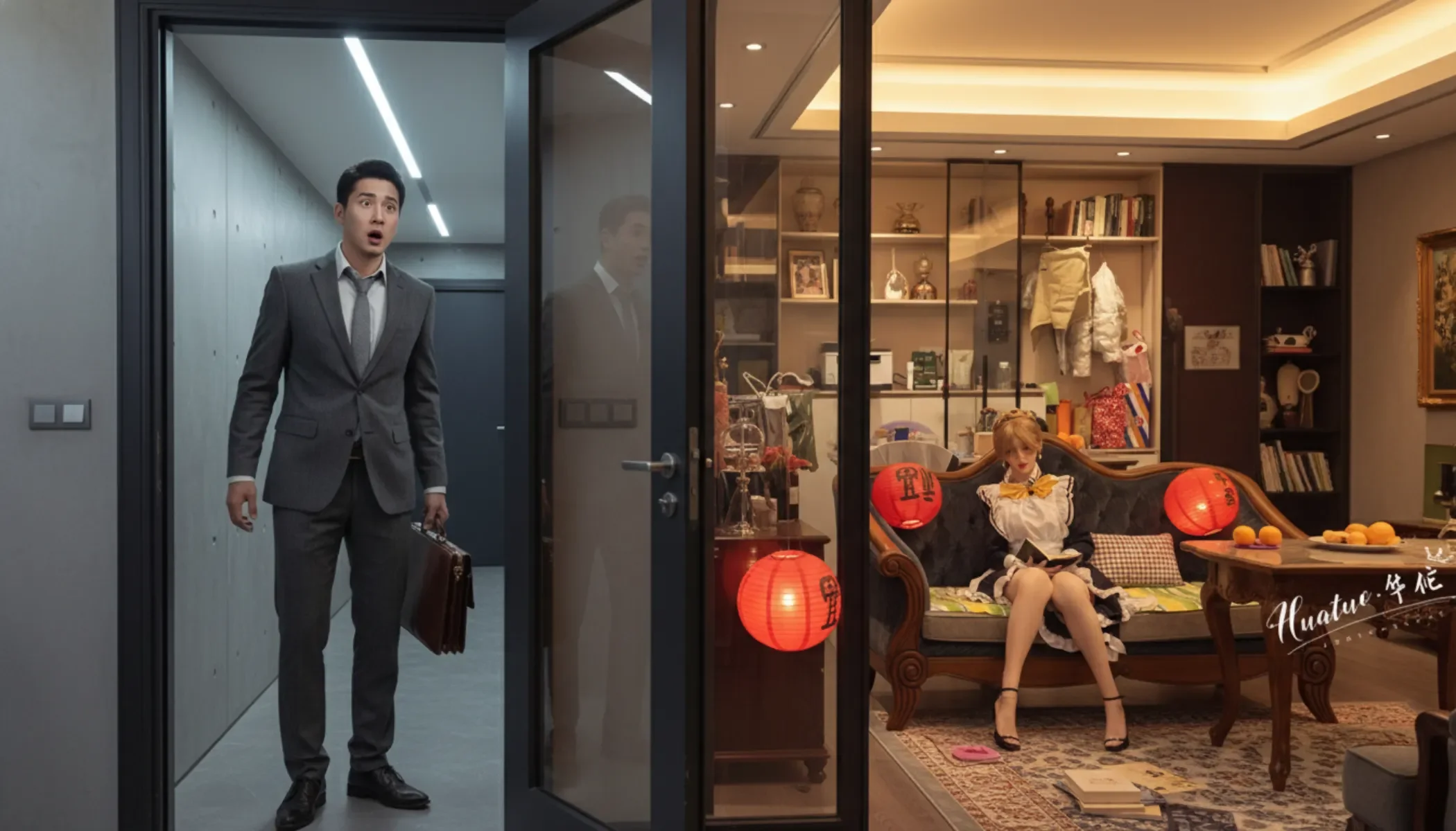 一位穿著YSL高跟鞋、制服散發著高級挑逗意味的女仆在房间里面